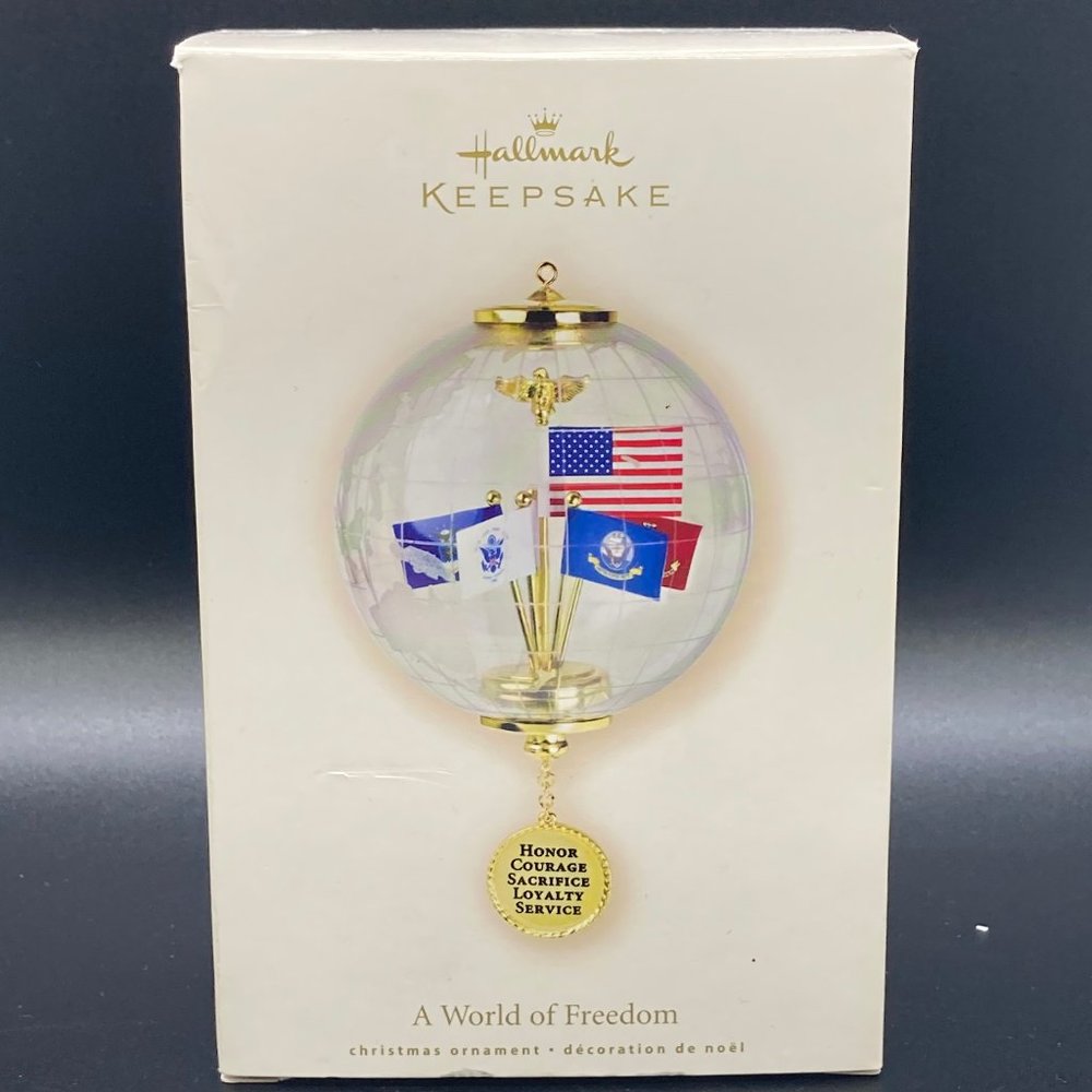 Hallmark 'World of Freedom' Military Flags Ornament in Original Box 2007